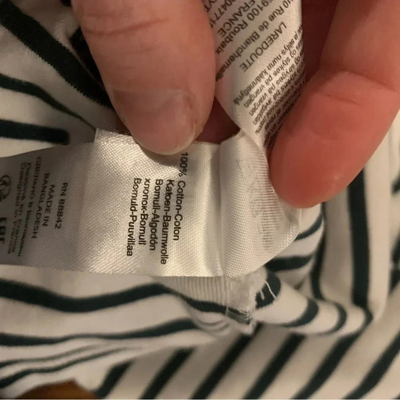 French Made Anne Weyburn 100% Cotton Striped Top with Buttons Size 42/44 Large - Picture 4 of 8